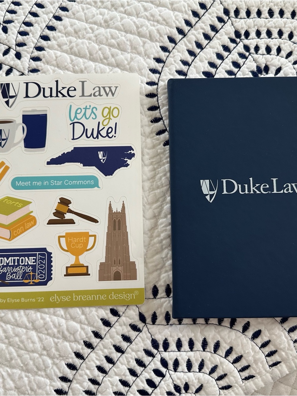 Duke Law notebook + stickers